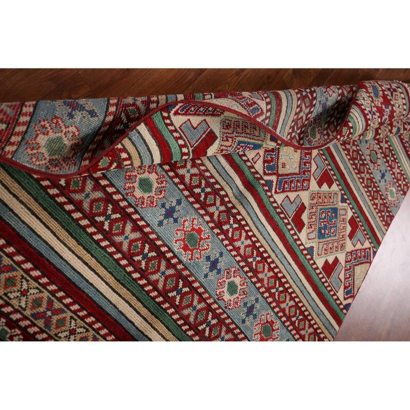 Oriental Multi-Color Kazak Area Rug Handmade Wool Carpet - 3'11" x 6'0"