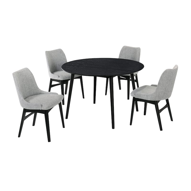 Arcadia and Azalea 48" Round Wood 5 Piece Dining Set