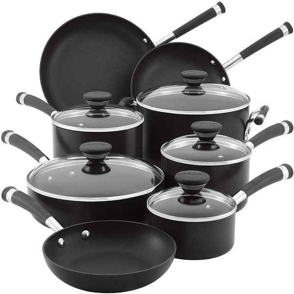 Circulon Acclaim Hard Anodized Nonstick Cookware Pots and Pans Set, 13 Piece, Black. Opens flyout.