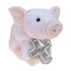 preview thumbnail 1 of 4, DolliBu Cute Squat Piggy Stuffed Animal with Silver Cross Plush Toy - 7 inches