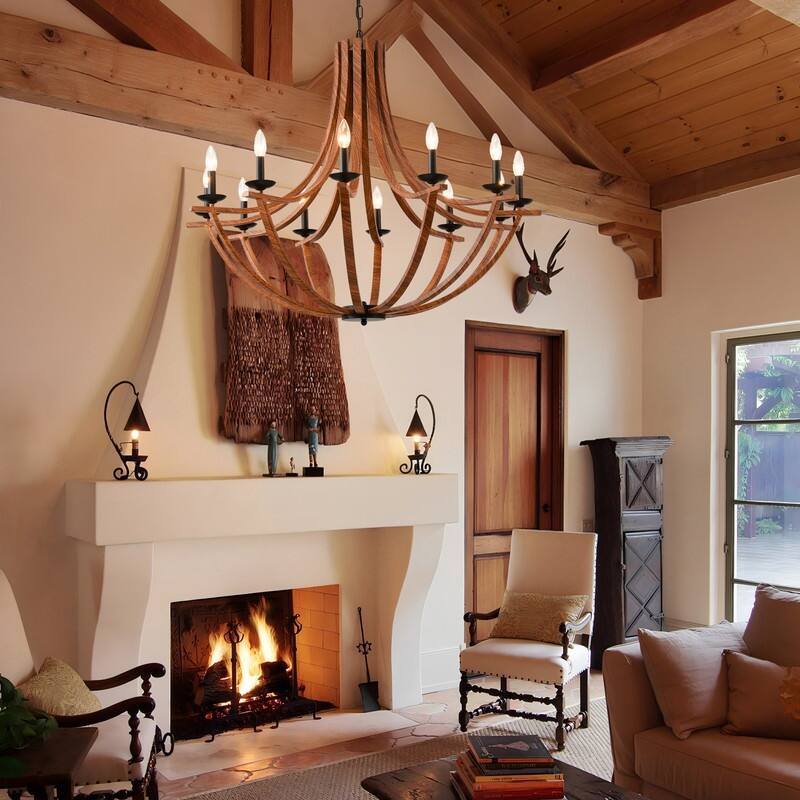 Vintage Industrial Farmhouse Chandelier Adjustable Rustic Lighting for Kitchens & Dining Rooms