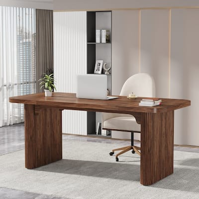 Modern 63'' Executive Computer Desk for Home Office, Simple Rectangular Writing Table for Study Room Bedroom