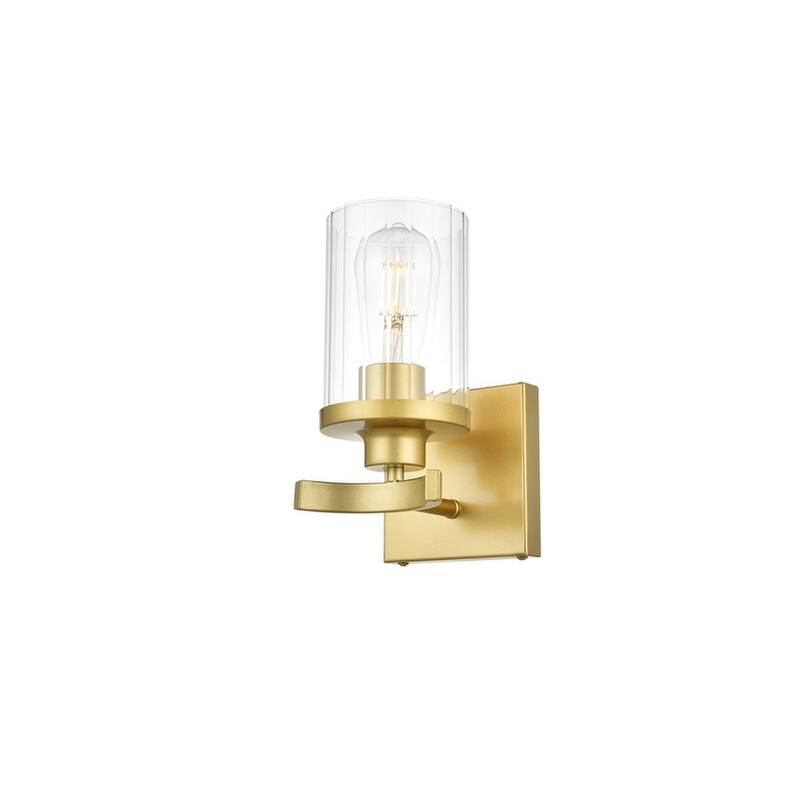 Silvia 1 Light Black and Clear Bath Sconce