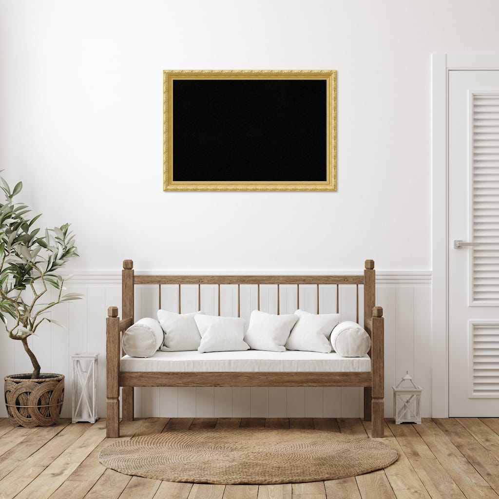 Versailles Gold Wood Framed Black Corkboard Bulletin Board