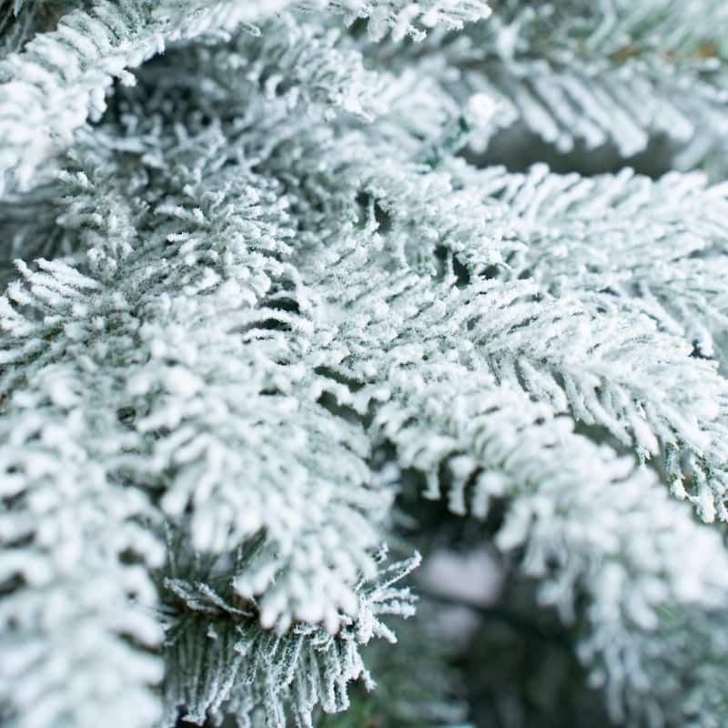 6/7FT Flocked Layered Christmas Tree for Indoor & Outdoor Holiday Decor