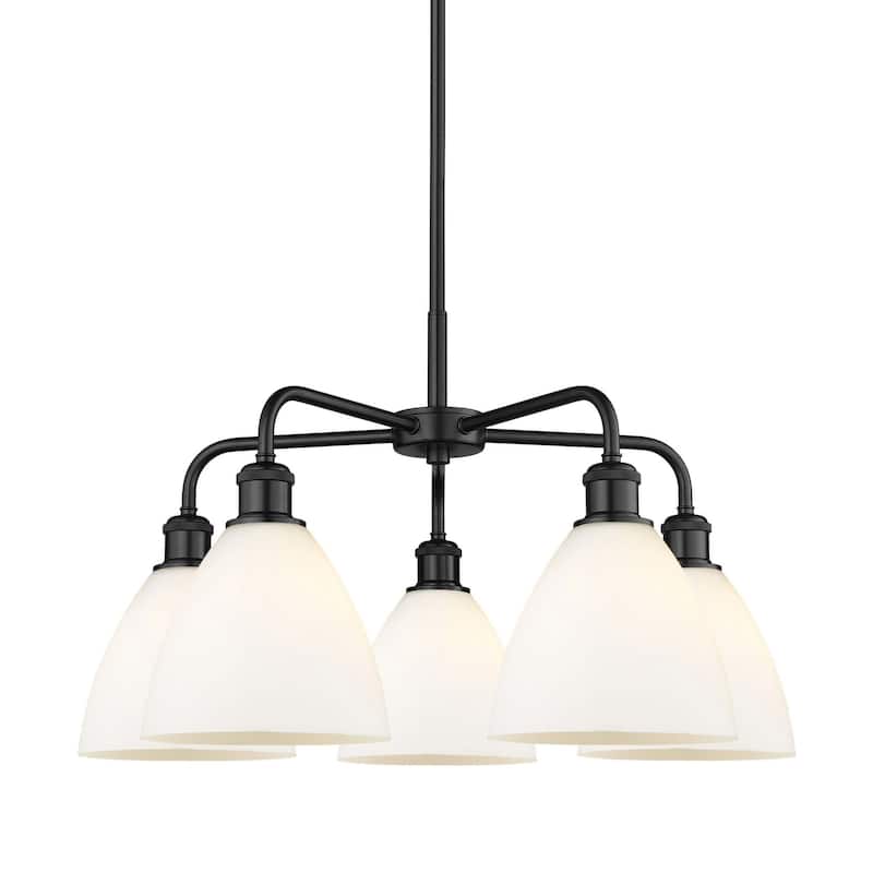 Innovations Lighting 516-5CR-16-26 Bristol Glass Chandelier Bristol - Matte Black / Matte White