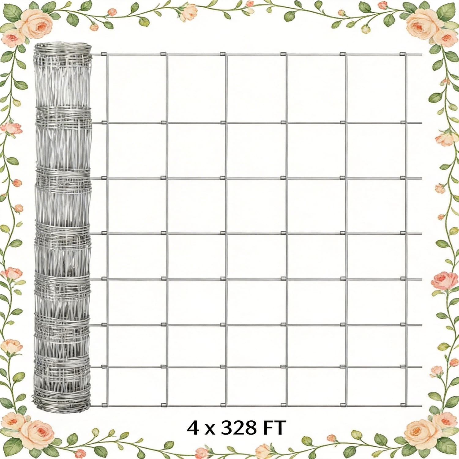 4FT x 328FT Heavy Duty Galvanized Cattle Fence Panel for Livestock Goat Sheep and Garden Enclosure