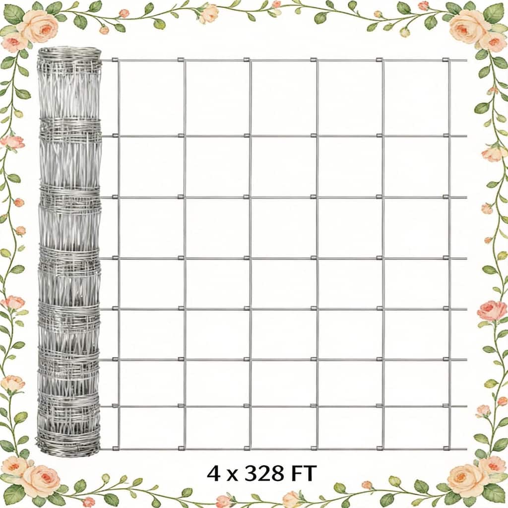 4FT x 328FT Heavy Duty Galvanized Cattle Fence Panel for Livestock Goat Sheep and Garden Enclosure