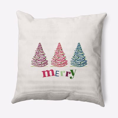 Merry Trees Christmas Soft Spun Polyester Decorative Throw Pillow
