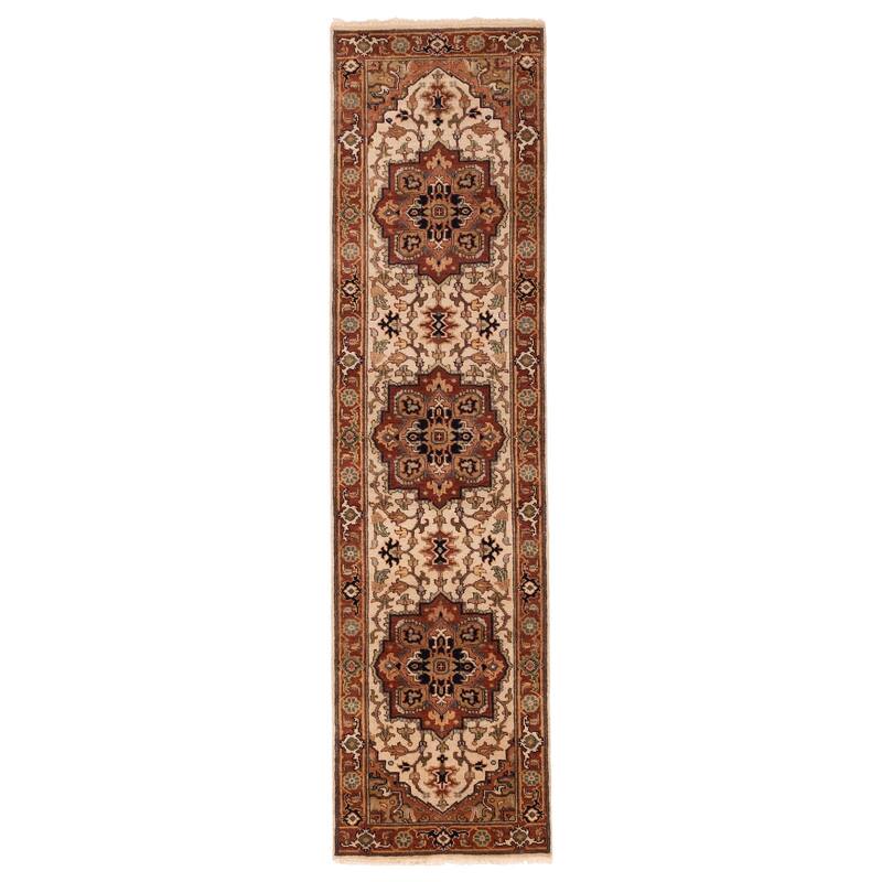 ECARPETGALLERY Hand-knotted Jules Sultane Ivory Wool Rug - 2'6 x 10'0