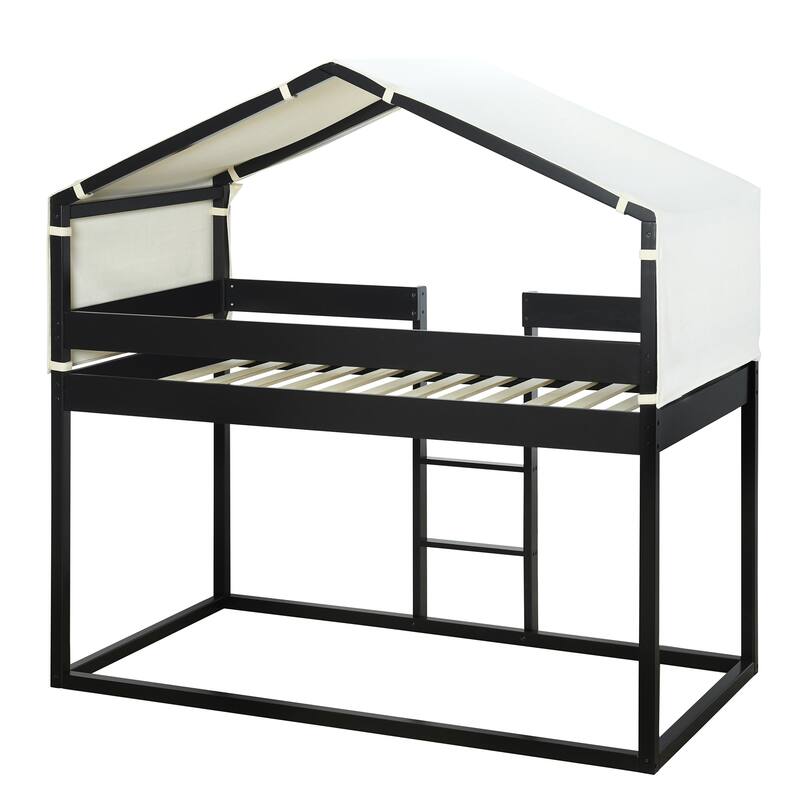 House Bed Twin Over Twin Bunk Bed Wood Platform Bed Frame