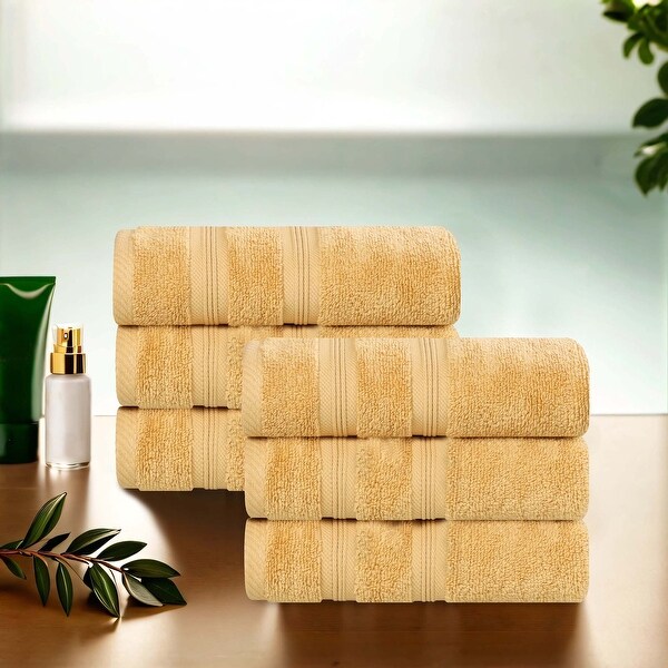 Superior Smart Dry Zero Twist Cotton Hand Towels, Set of 6 - On
