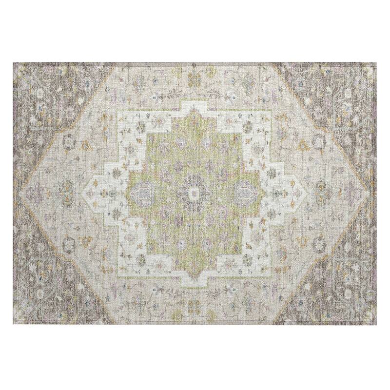 Machine Washable Indoor/ Outdoor Traditional Kolkata Chantille Rug