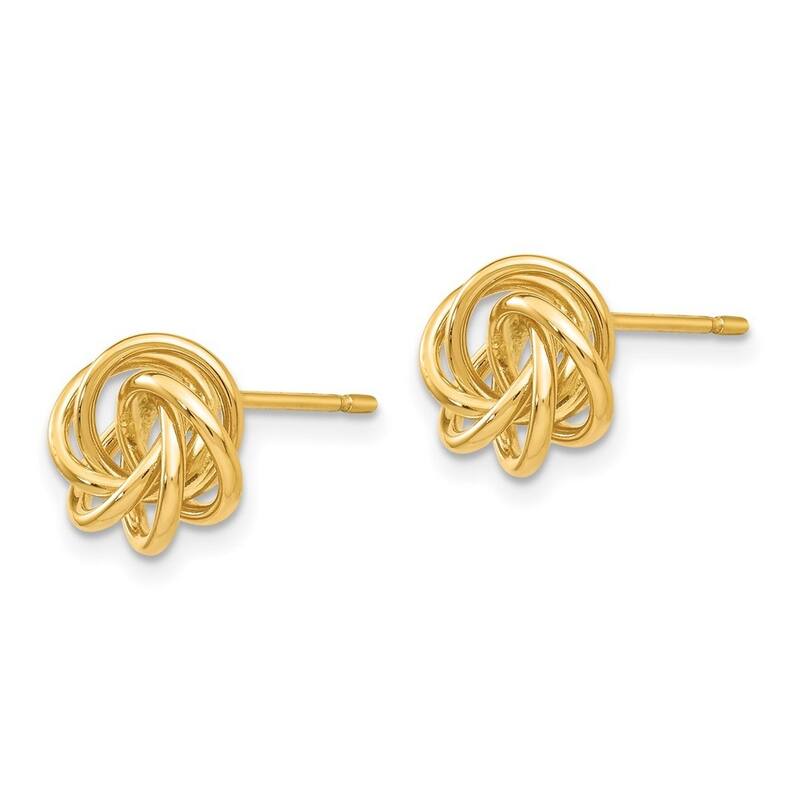 Curata 14k Yellow Gold 12mm Polished Loose Love Knot Post Earrings
