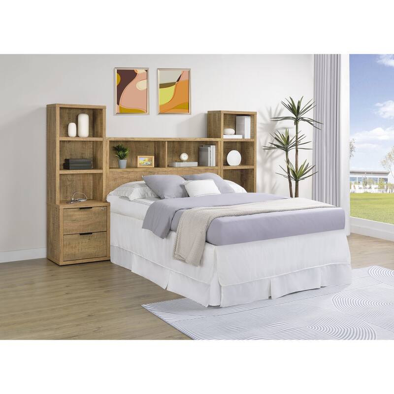 Westpark 3-Piece Bedroom Set Bookcase Headboard - Mango - Full
