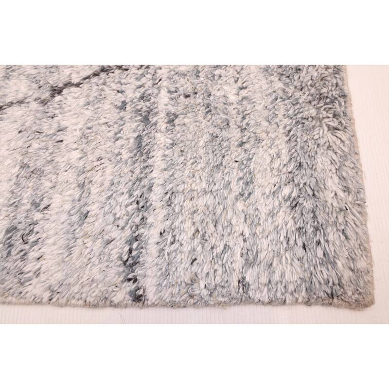 ECARPETGALLERY Hand-knotted Tangier Grey Wool Rug - 4'11 x 8'3