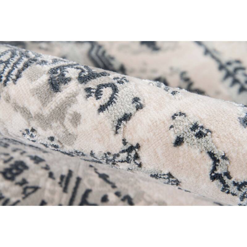 ECARPETGALLERY Machine Woven Claudia Grey Area Rug