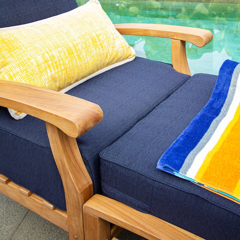 Cambridge Casual Leon 2-piece Teak Patio Club Chair with Ottoman