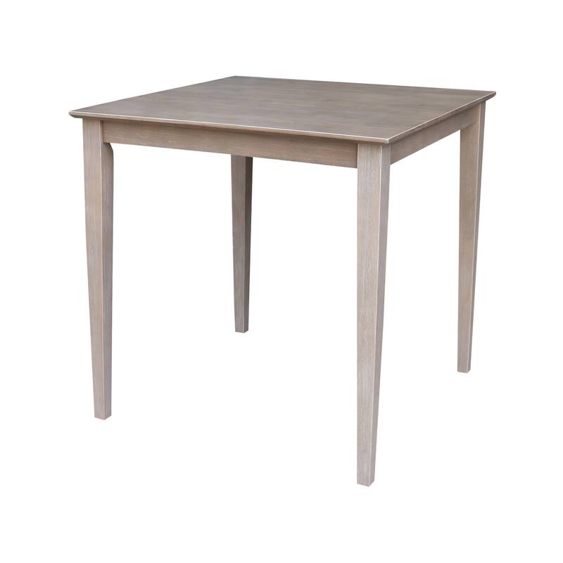 Solid Wood 36" x 36" Table in Washed Gray Taupe - washed gray taupe - washed gray taupe - 36" high