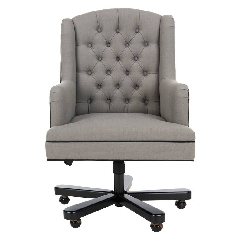 SAFAVIEH Quiana Adjustable Swivel Granite/ Black Desk Chair - 26.4" W x 30.9" D x 39.8" H - 26Wx31Dx40H