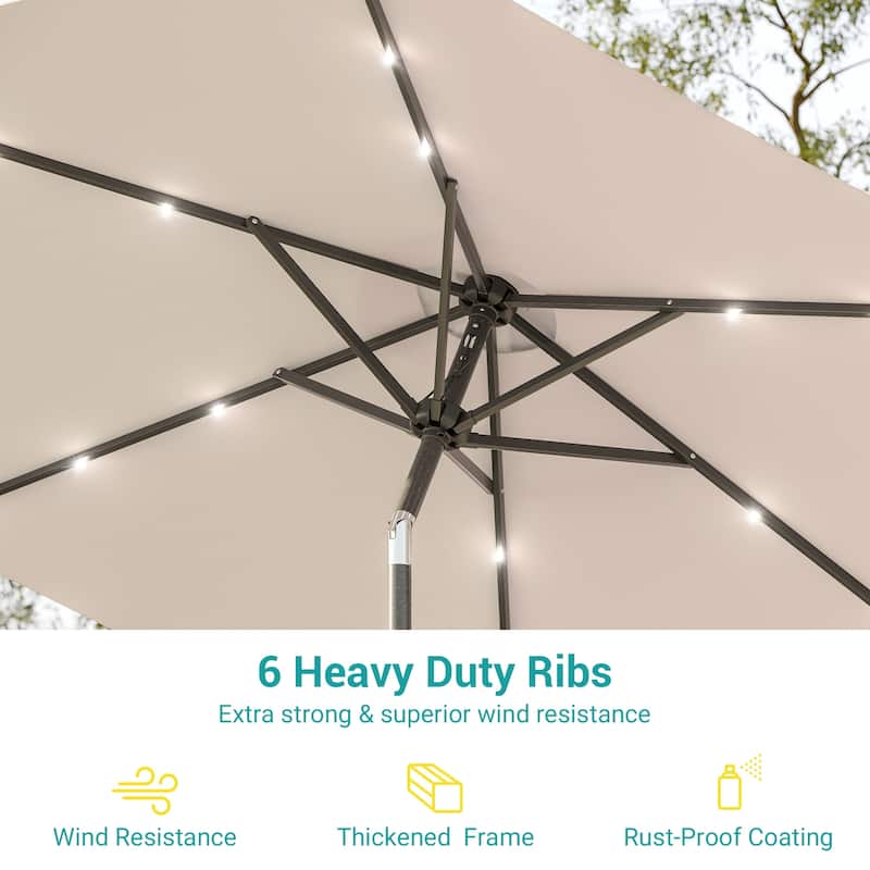 Bonosuki 7.5Ft LED Patio Market Umbrella Outdoor Table Umbrella