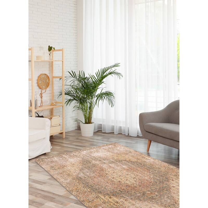 ECARPETGALLERY Hand-knotted Antalya Vintage Dark Grey Wool Rug - 6'3 x 8'11
