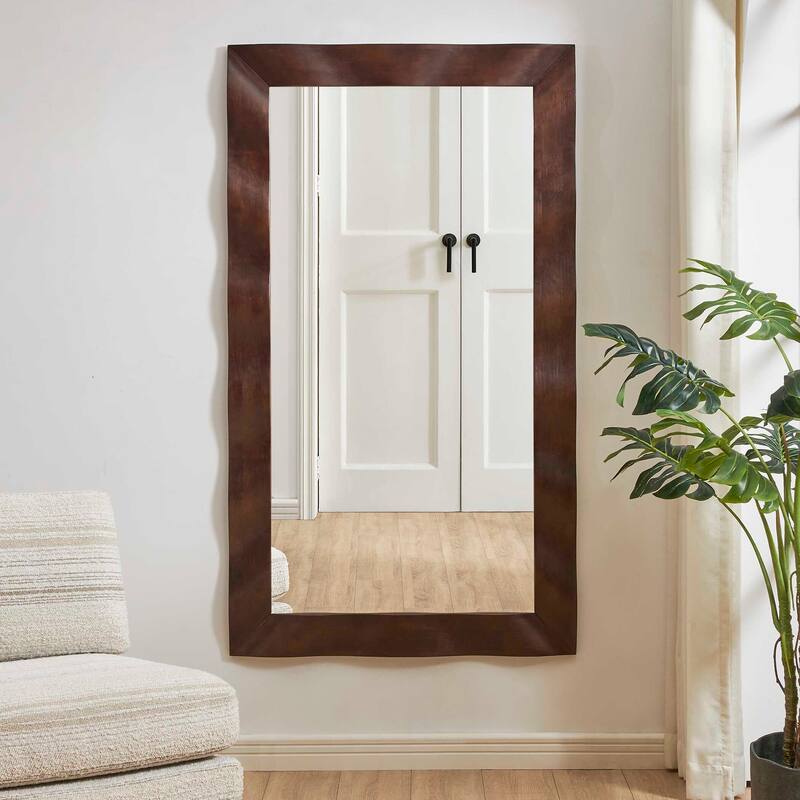 Uttermost Wrinkle Wavy Wood Mirror - 39.63" W x 69.63" H x 1.50" D
