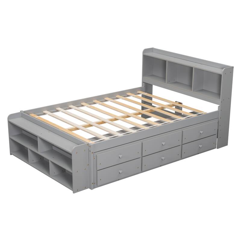 Full Bed with Bookcase Headboard