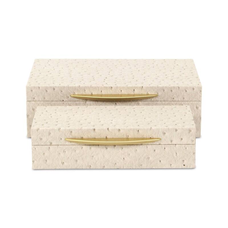 Canorus Faux Ostritch Pattern Rectangular Box Set