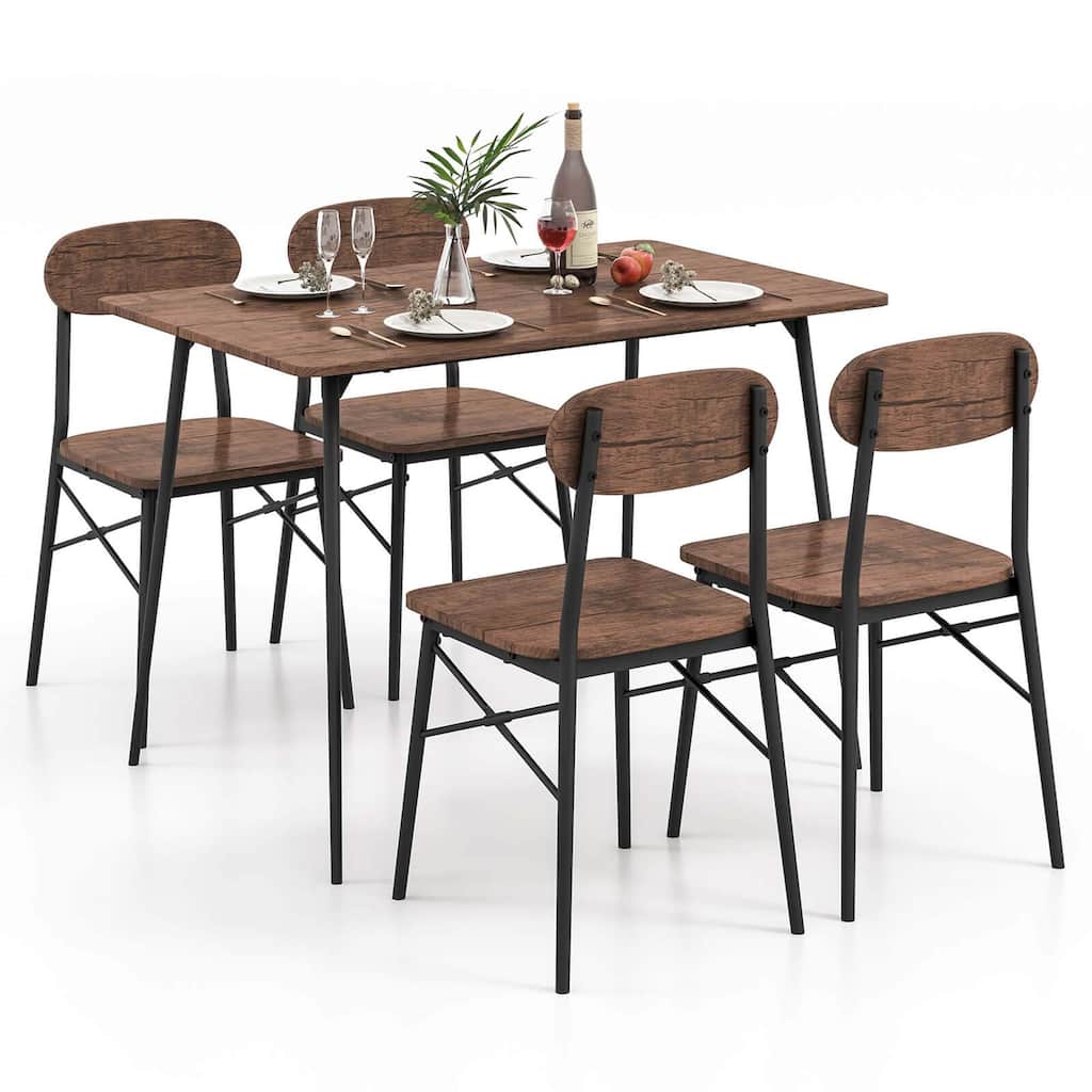 Costway 5-Piece Dining Table Set for 4 Modern Kitchen Dining Room