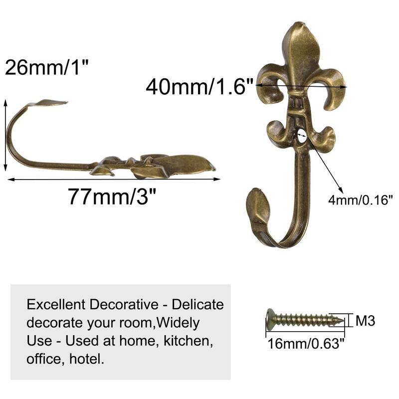 Curtain Tieback Hooks Metal Tassel Curtain Drapery Holdback Holder - Bronze Tone