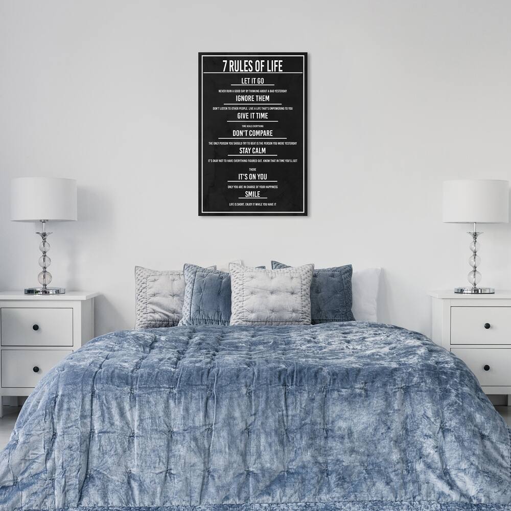 Wynwood Studio Fashion and Glam 7 Rules of Life Dusk Black and Modern & Contemporary Wall Art Canvas Print