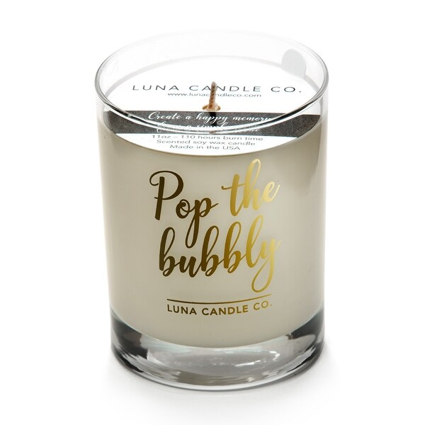 Natural Soy Wax, Peach Belini Candle, 11Oz. Clear Glass, Strong Scent