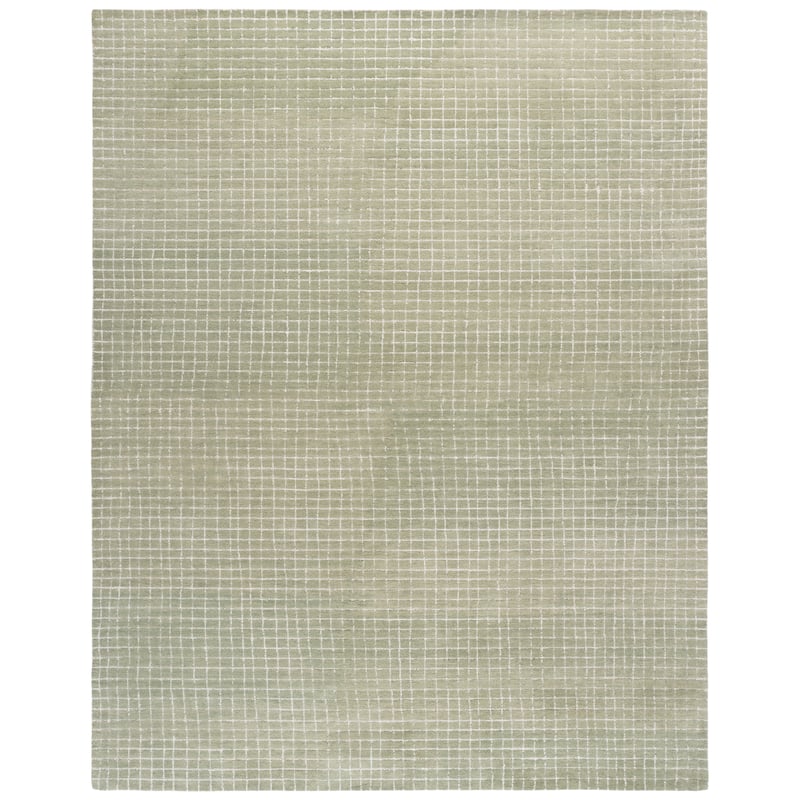 SAFAVIEH Handmade Genre Lemmikki Geometric Wool Rug - 9' x 12' - Green/Ivory