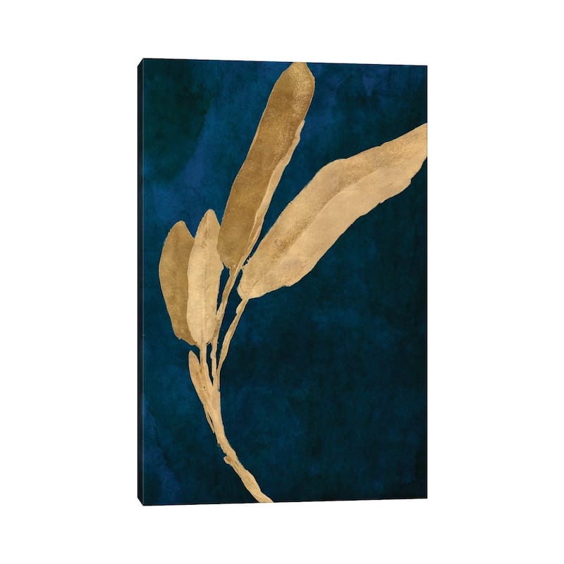 iCanvas "Gold Leaves on Navy III" by Lanie Loreth Canvas Print