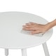 preview thumbnail 8 of 8, 3 Pieces Kids Wood Table and Chair Set, Kids Round Play Table with 2 Chairs for Toddlers, Girls, Boys,White