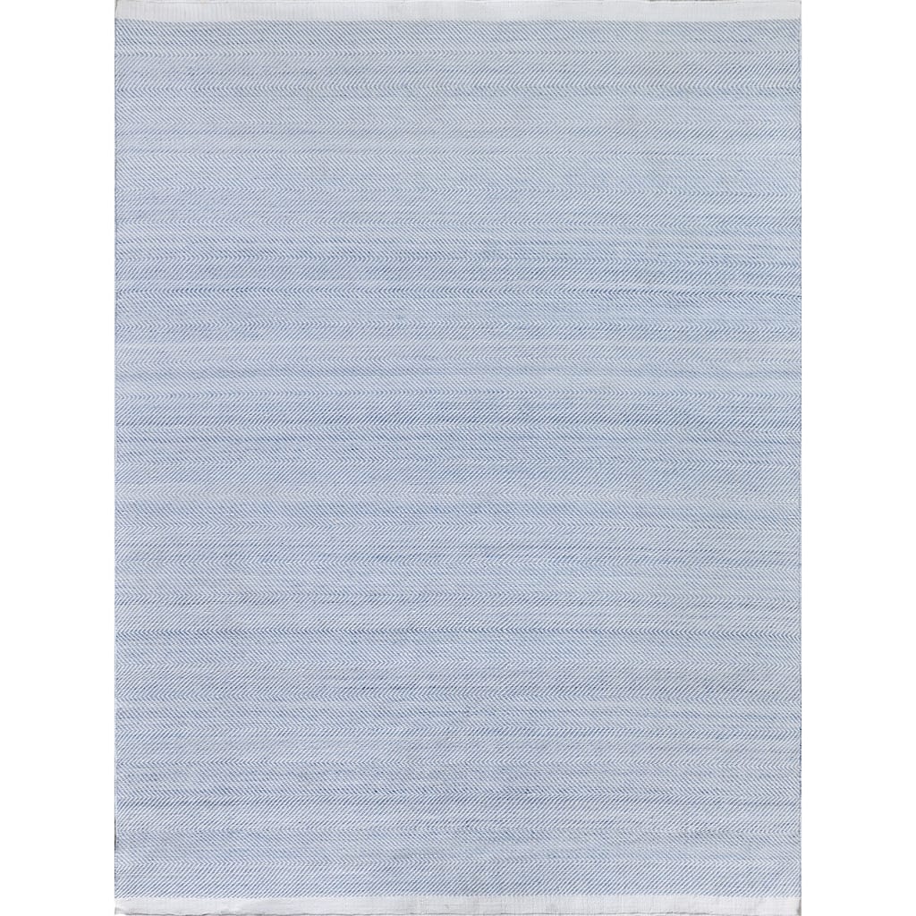EXQUISITE RUGS Bintan Indoor/Outdoor Flatweave PET yarn Light Blue Area Rug.