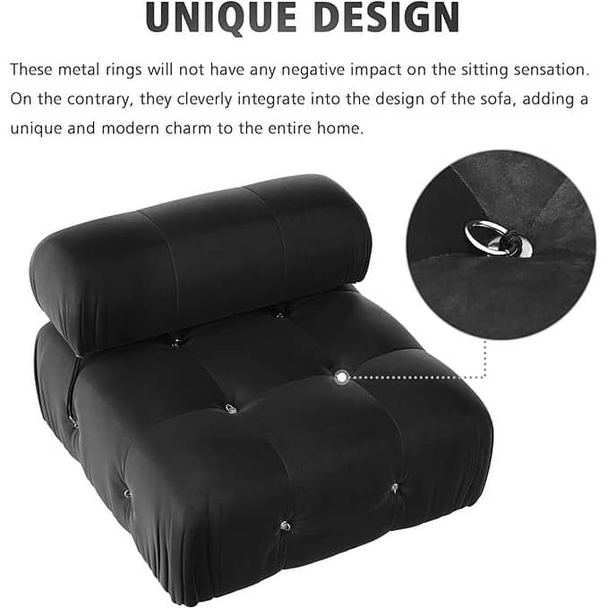 Armless Single Sofa Velvet Living Room Chair