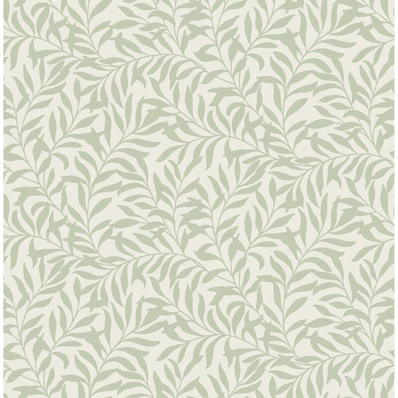 Brewster Salix Sage Leaf Wallpaper
