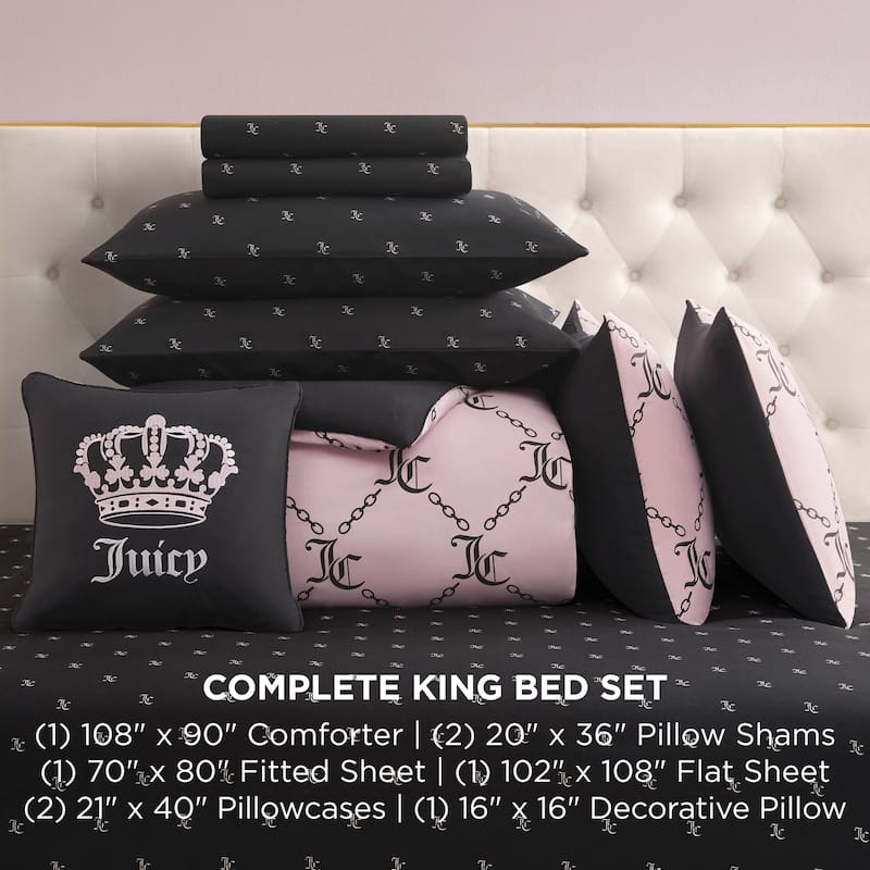 Juicy Couture Link Printed Bed-in-a-Bag Comforter Set
