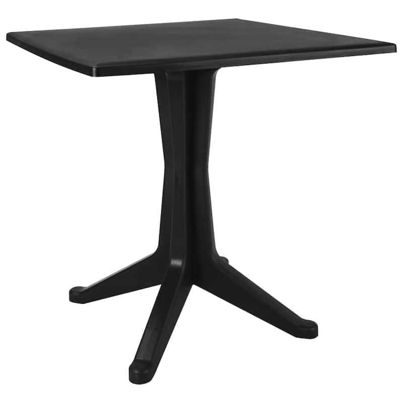 vidaXL Patio Table Outdoor Dining Table Camping Picnic Garden Furniture Plastic - 27.5"x27.5"x28.2" - Grey
