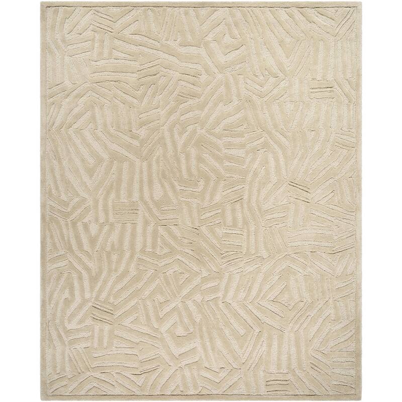 Eeldi Handmade Modern Wool Rug - 8' x 10' - Cream/Tan
