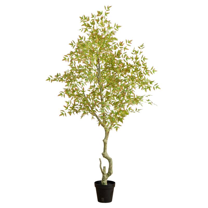 7-ft Autumn Nandina Artificial Fall Tree - Green