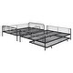 preview thumbnail 18 of 24, Full XL Over Queen Metal Bunk Bed w/Trundle, Safety Guardrails&Ladder