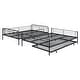 preview thumbnail 11 of 12, Full XL Over Queen Metal Bunk Bed with Twin Size Trundle, Black N/A