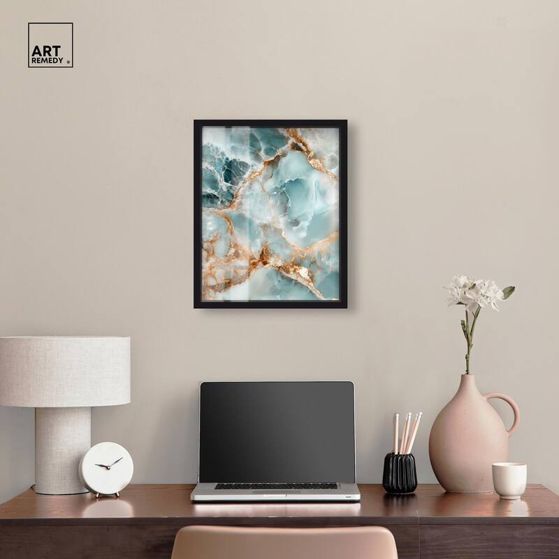 Teal Marble Majesty Shadowbox by Art Remedy