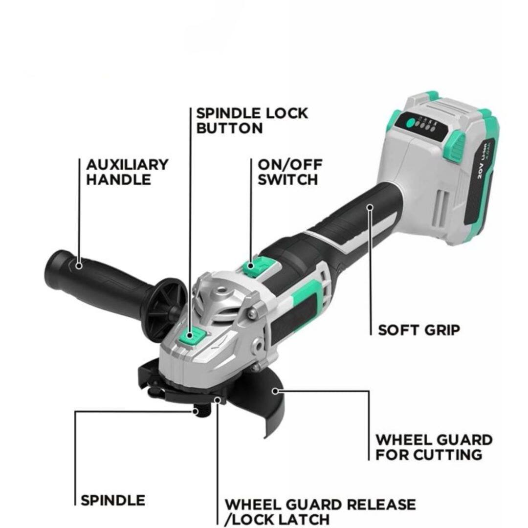 20V Cordless Angle Grinder, 41/2″ Grinders Power Tools Bed Bath