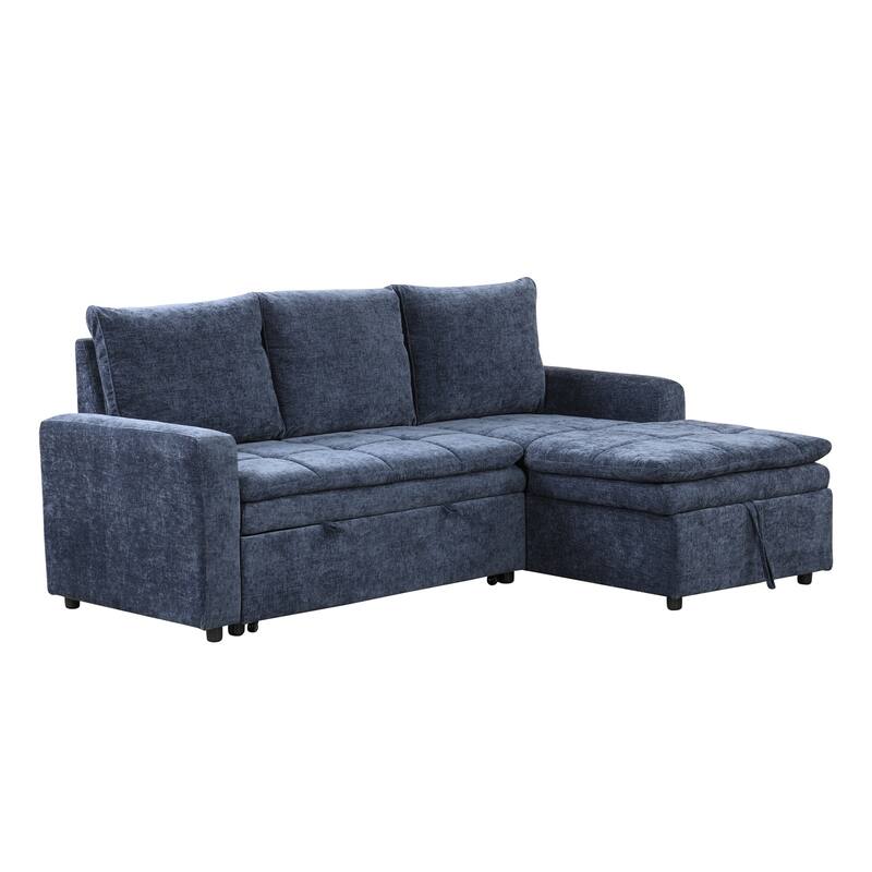Convertible Sofa Bed with Storage, L-Shaped Design, Upholstered Sofa for Living Room