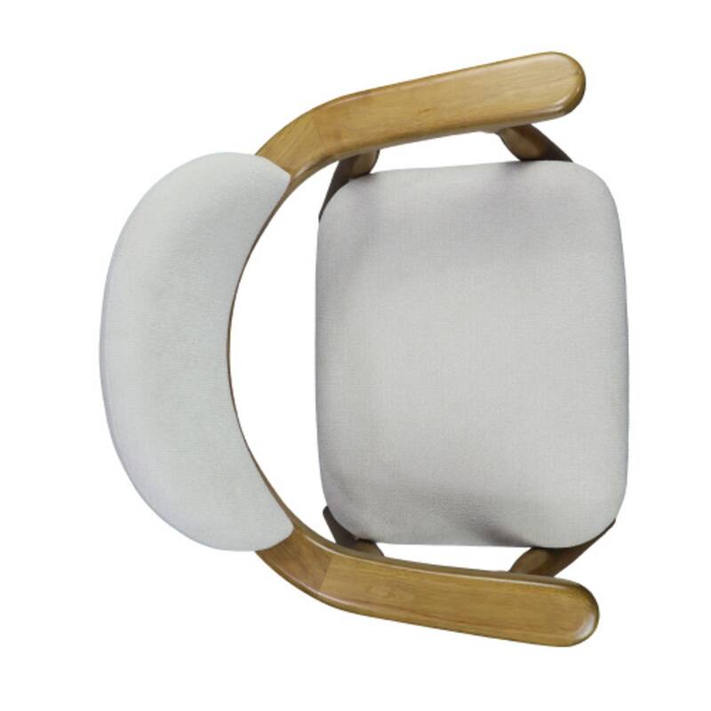 Christopher Knight Home - Mid-Cenutry Farmhouse Upholstered Wood Dining Chairs with Curved Backrest and Armrest, Set of 2