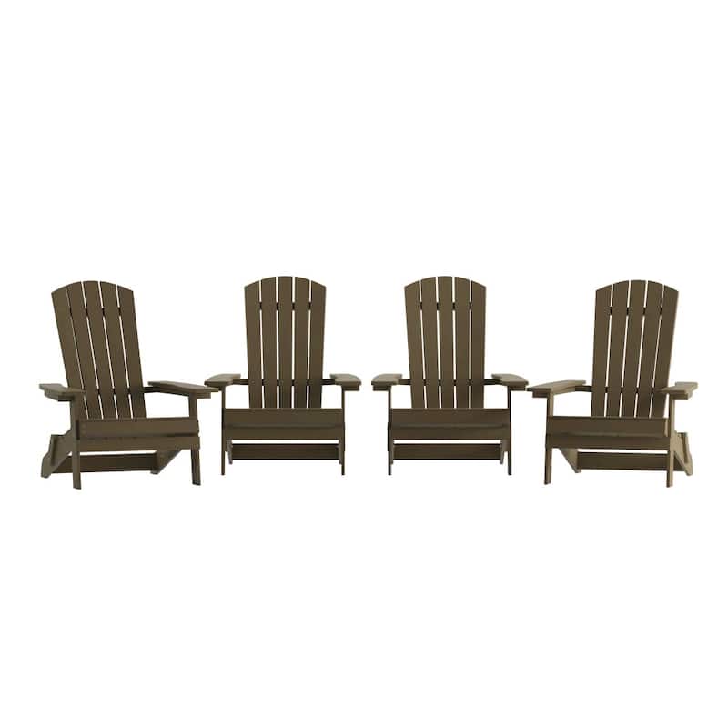 Poly-resin Folding Adirondack Indoor/Outdoor Patio Chair (Set of 4)